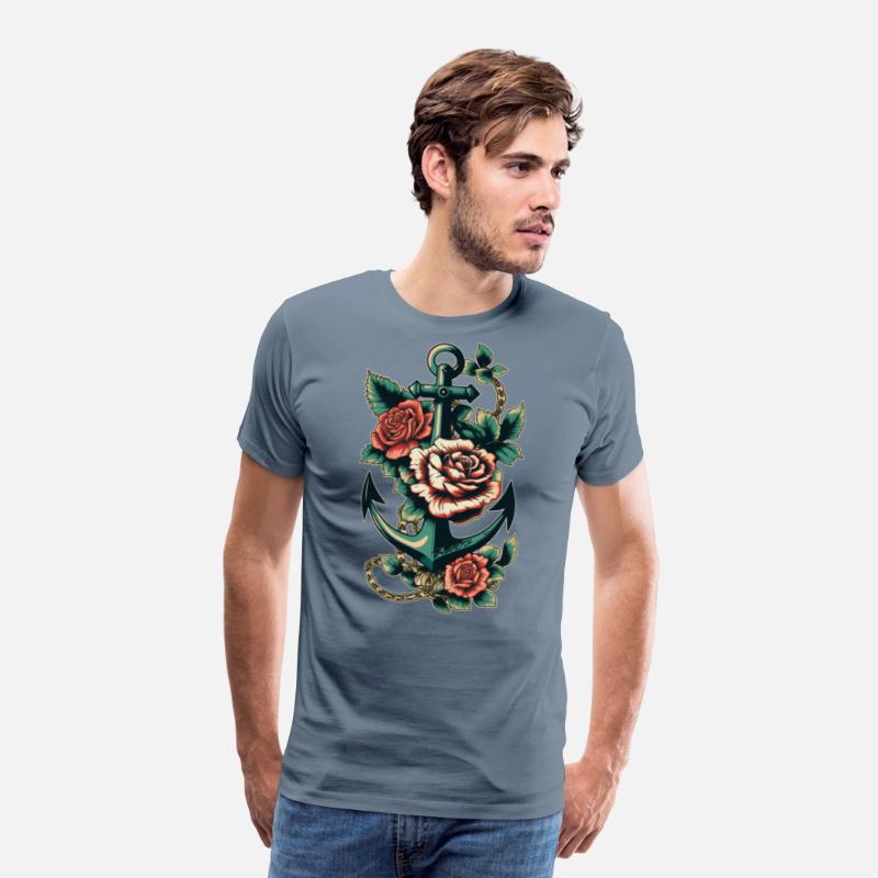Anchor Roses Tattoo Sailor Nautical Water Ship
