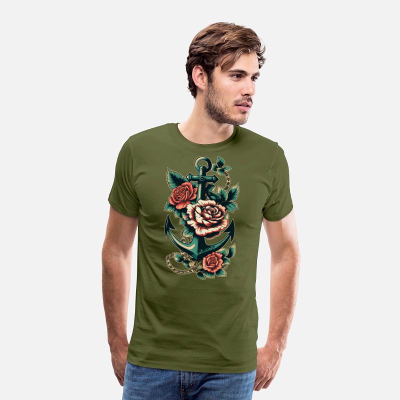 Anchor Roses Tattoo Sailor Nautical Water Ship