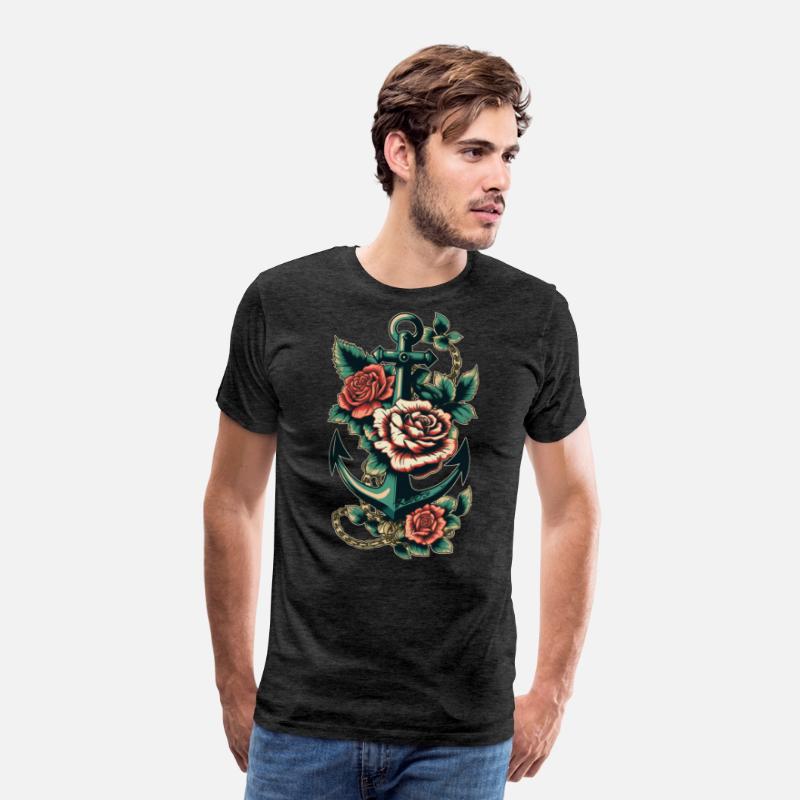 Anchor Roses Tattoo Sailor Nautical Water Ship