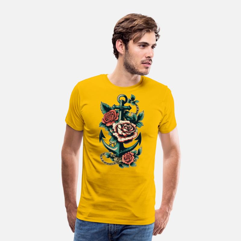 Anchor Roses Tattoo Sailor Nautical Water Ship
