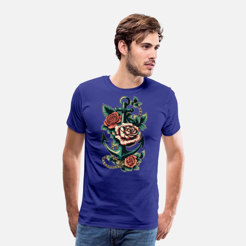 Anchor Roses Tattoo Sailor Nautical Water Ship