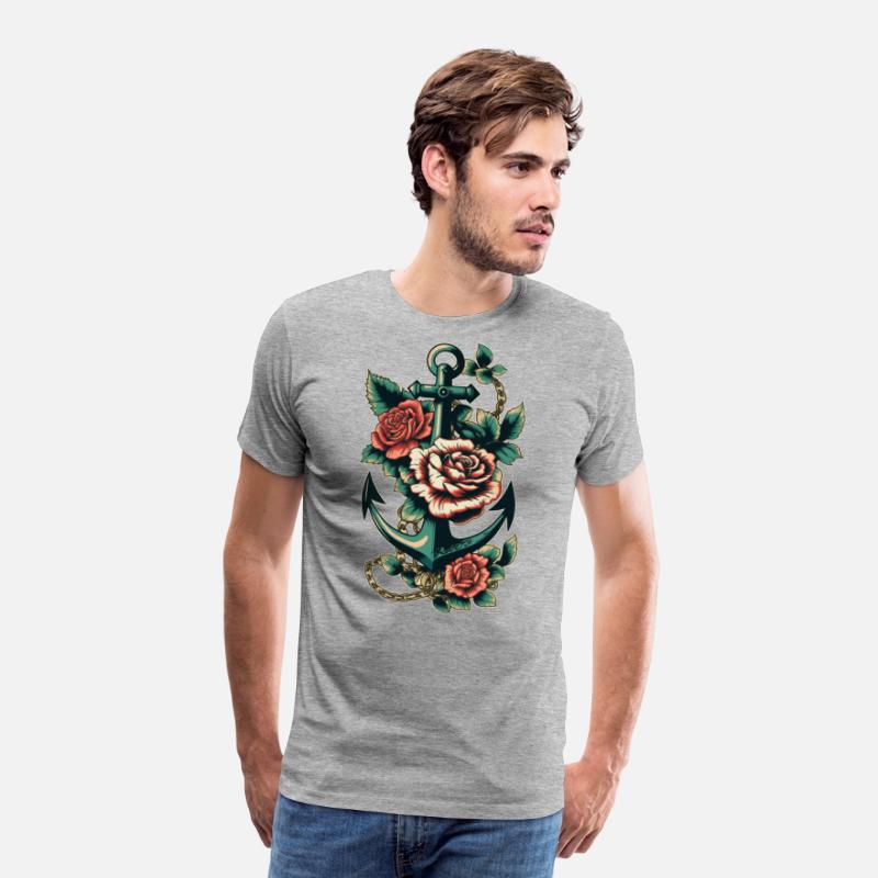 Anchor Roses Tattoo Sailor Nautical Water Ship
