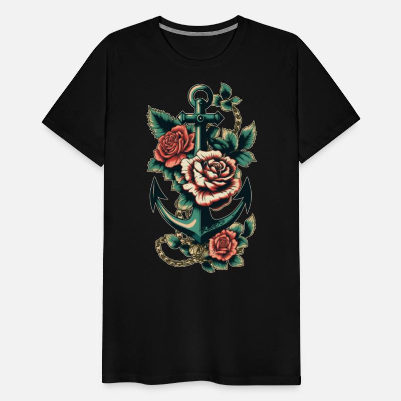 Anchor Roses Tattoo Sailor Nautical Water Ship
