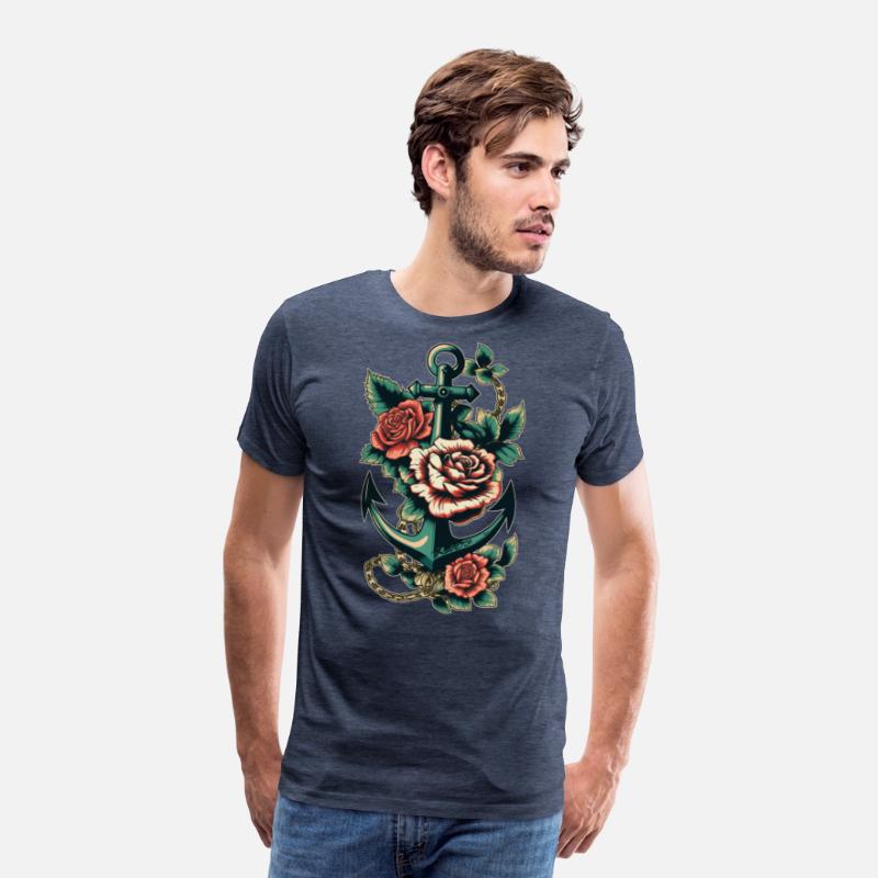 Anchor Roses Tattoo Sailor Nautical Water Ship