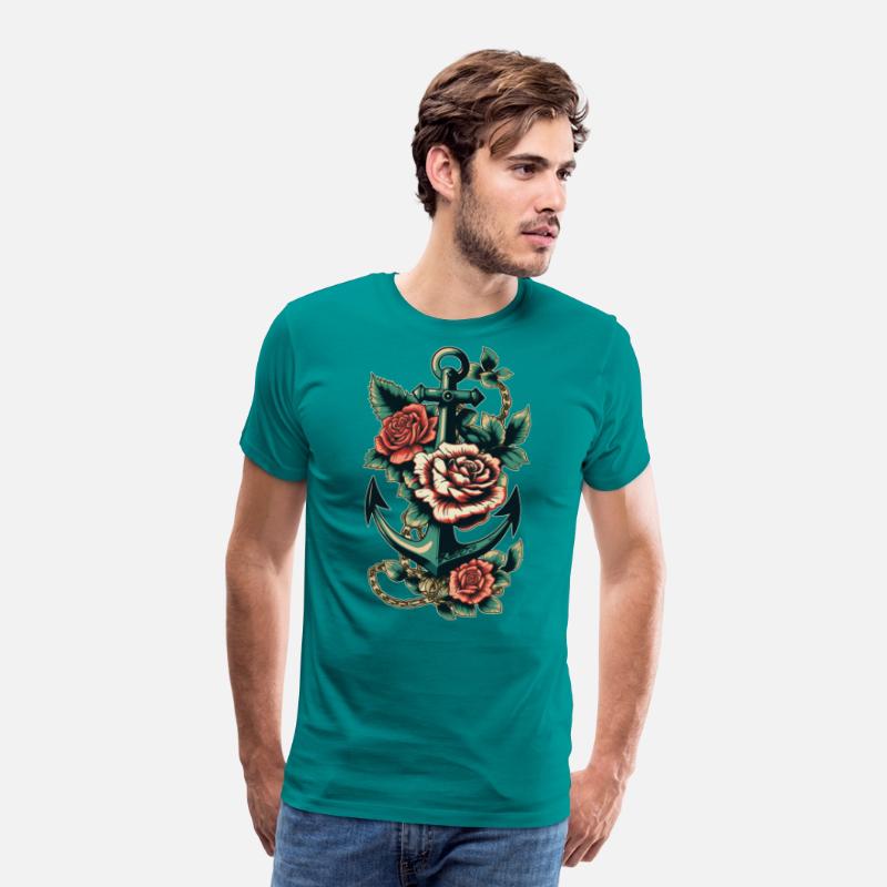Anchor Roses Tattoo Sailor Nautical Water Ship