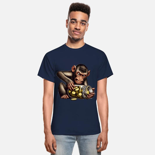 Angry monkey with cucumber jar