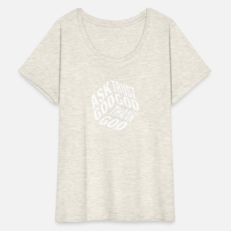 Ask Trust Thank God | 3D Faith-Inspired Typograph