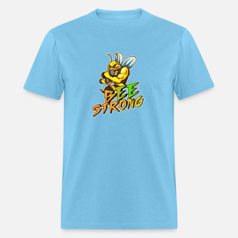 Bee Strong Muscle Flexing Gym Hunk Dumb Bells Tee