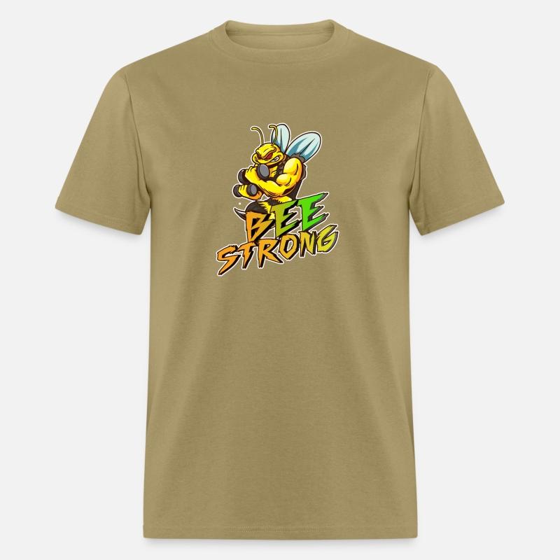 Bee Strong Muscle Flexing Gym Hunk Dumb Bells Tee
