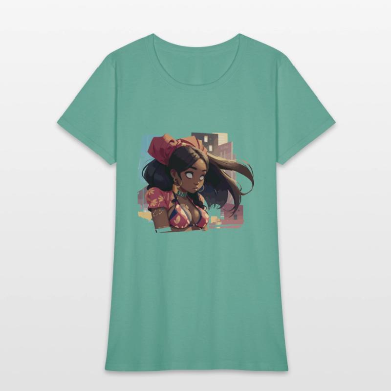 Black Girl with Urban Background