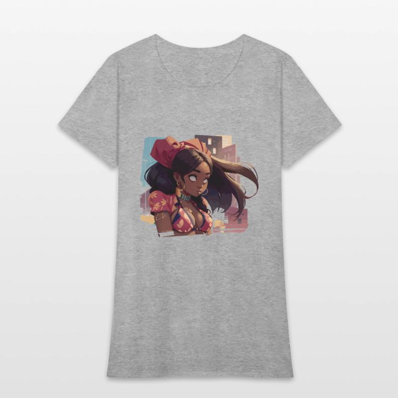 Black Girl with Urban Background