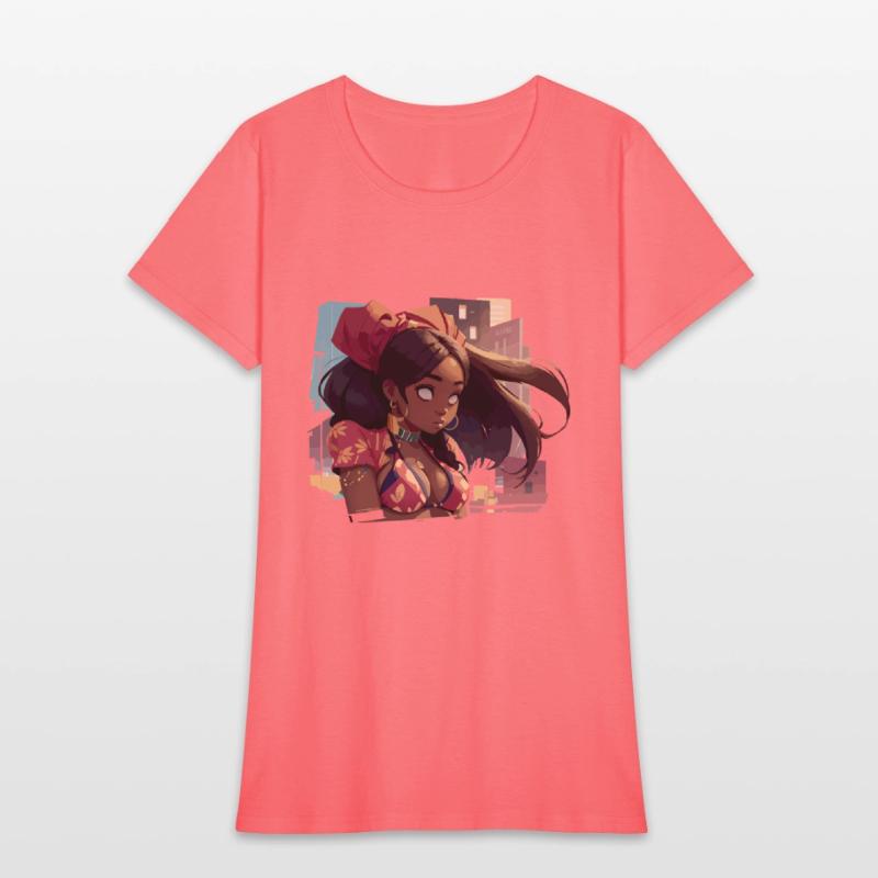 Black Girl with Urban Background