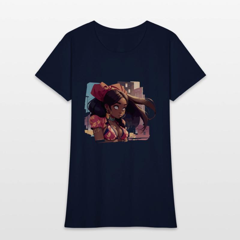 Black Girl with Urban Background