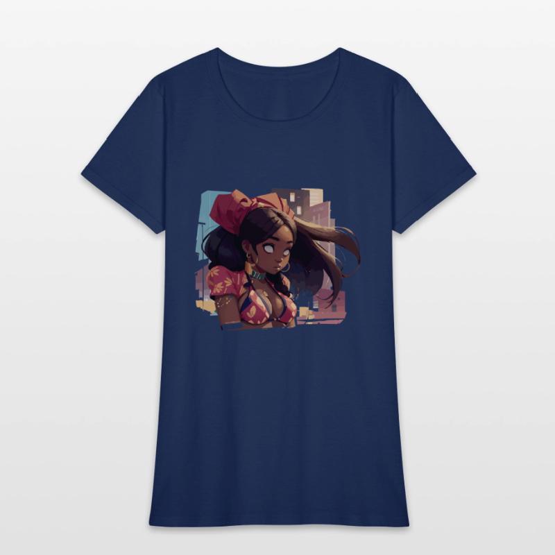 Black Girl with Urban Background