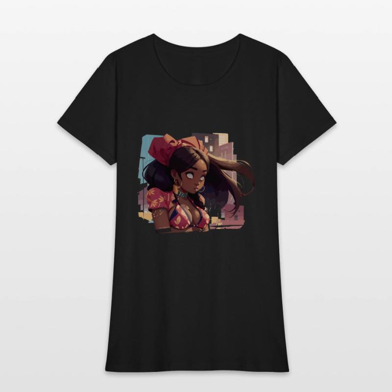 Black Girl with Urban Background