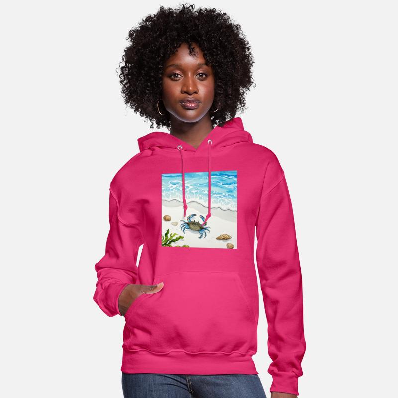 Blue Crab Beach Scene Art Tee