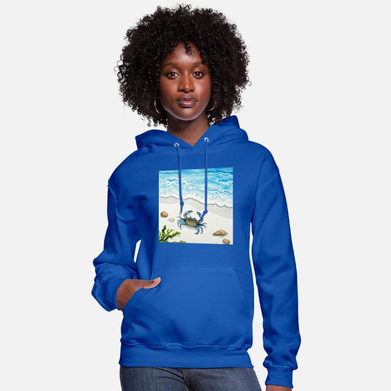 Blue Crab Beach Scene Art Tee