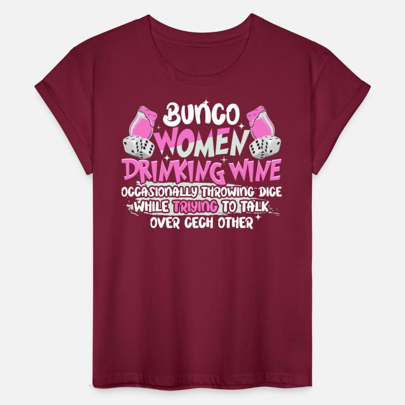 bunco women drinking wine occasionally throwing...