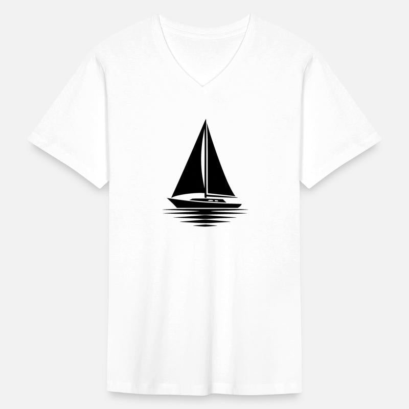 Calm Water With Sailboat And Sails Set