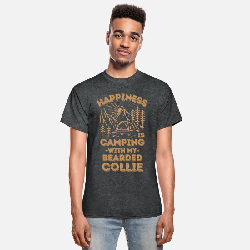 Camping with bearded-collie