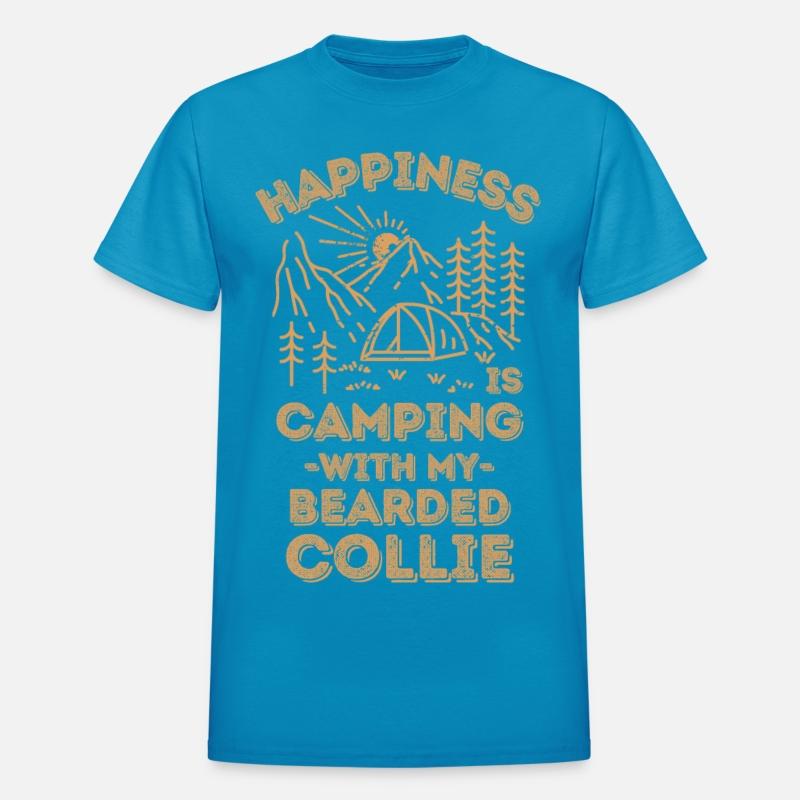 Camping with bearded-collie