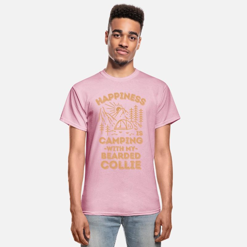 Camping with bearded-collie