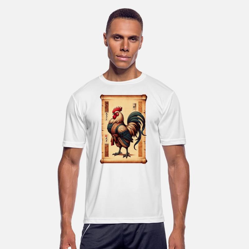 Cockfighting Papyrus Scroll Japanese Art Fighter