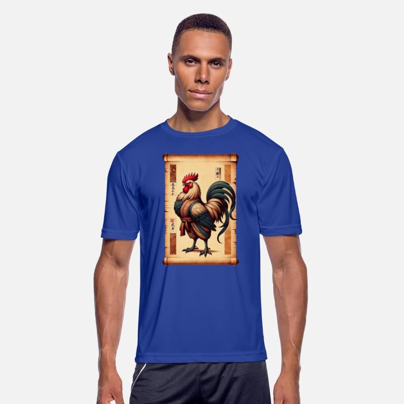 Cockfighting Papyrus Scroll Japanese Art Fighter