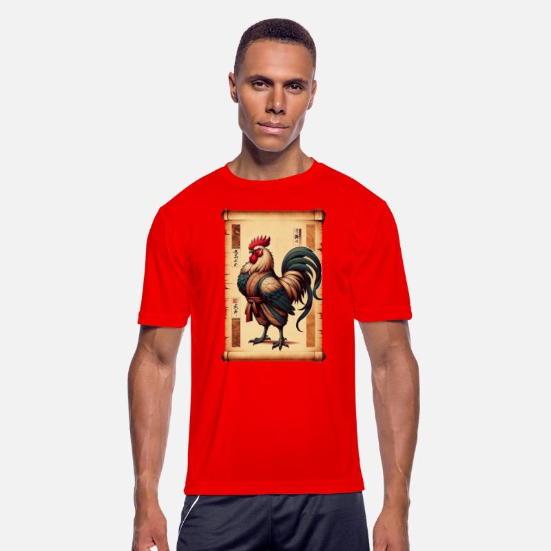 Cockfighting Papyrus Scroll Japanese Art Fighter