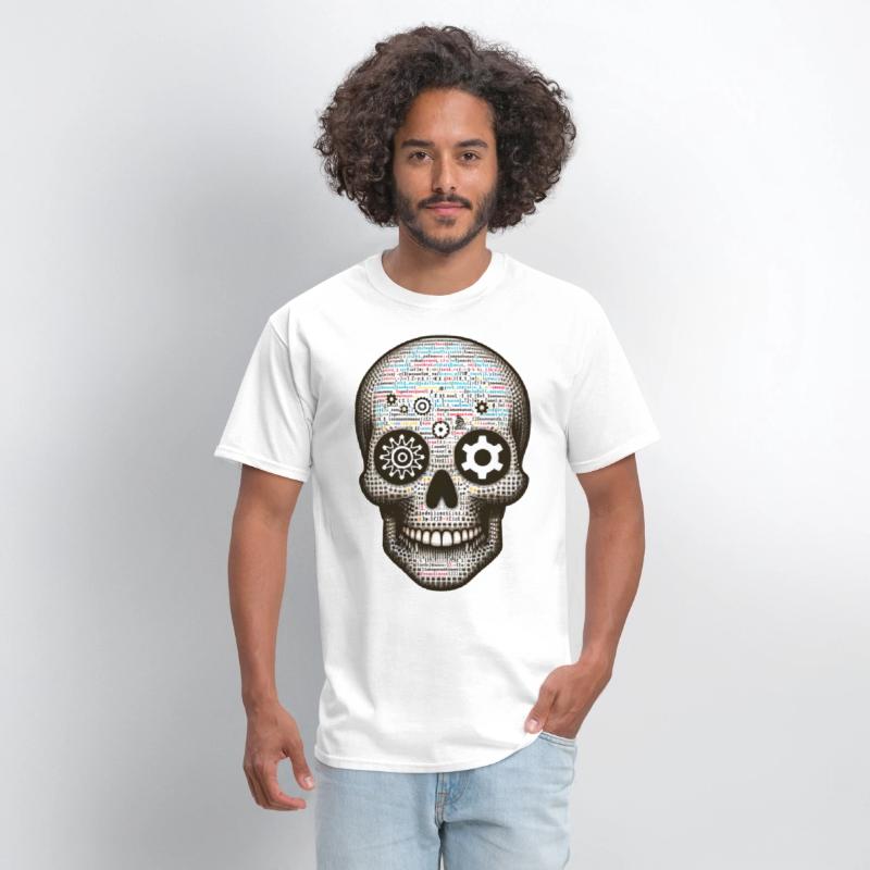 Code Master Skull Tee Programmer's Digital Matrix