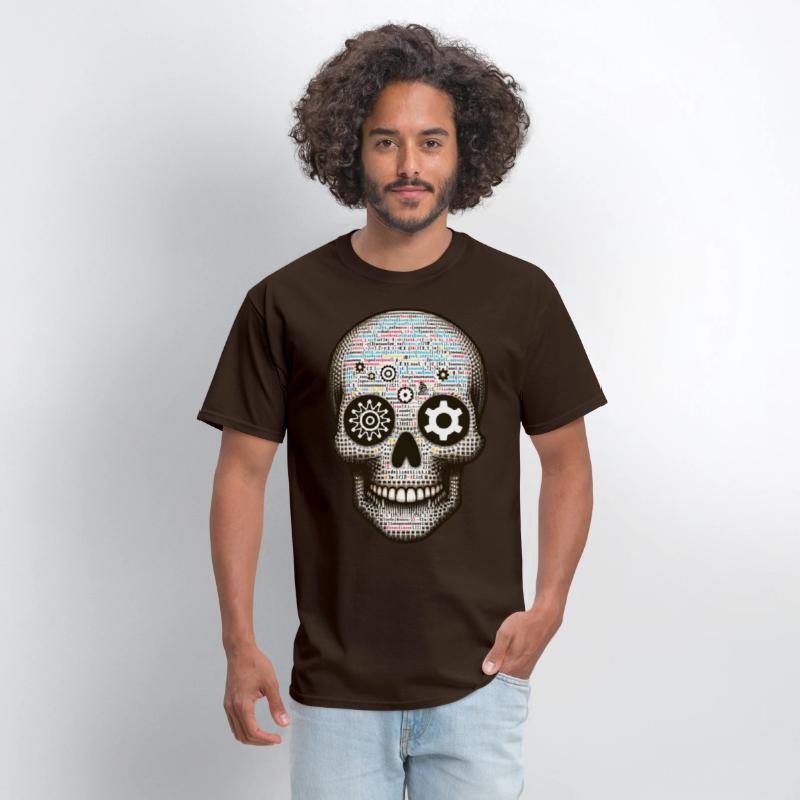 Code Master Skull Tee Programmer's Digital Matrix