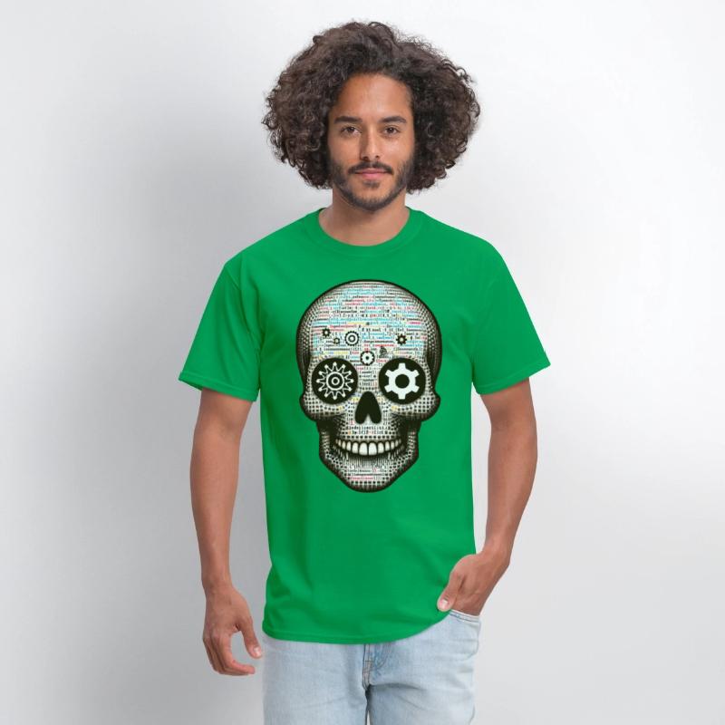 Code Master Skull Tee Programmer's Digital Matrix