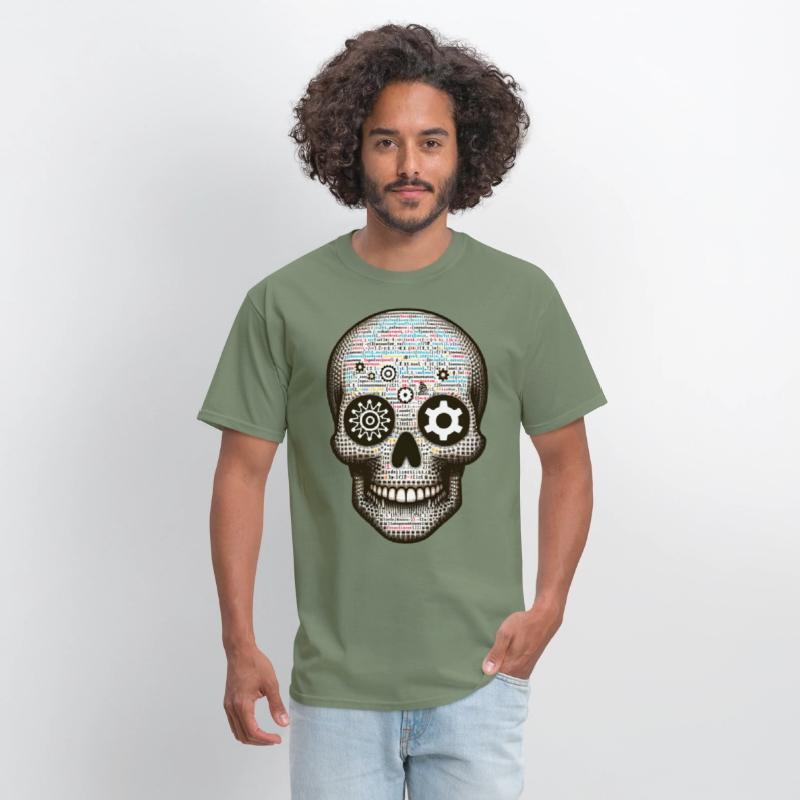 Code Master Skull Tee Programmer's Digital Matrix