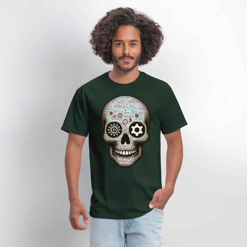 Code Master Skull Tee Programmer's Digital Matrix
