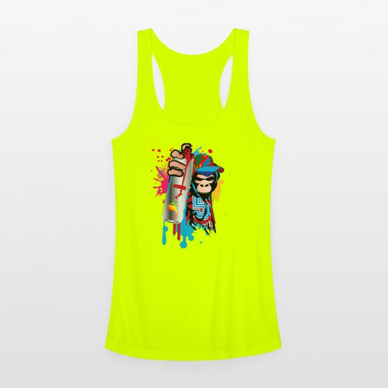 cool street art gorilla sprayer in graffiti style