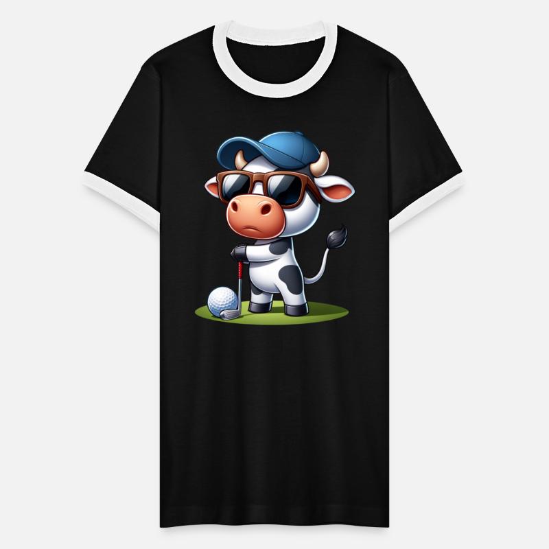 Cow Golfer Golf Course Dog Owner
