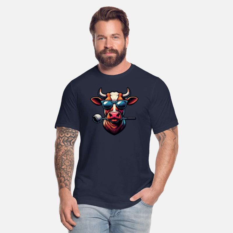 Cow Golfer Golf Course Dog Owner