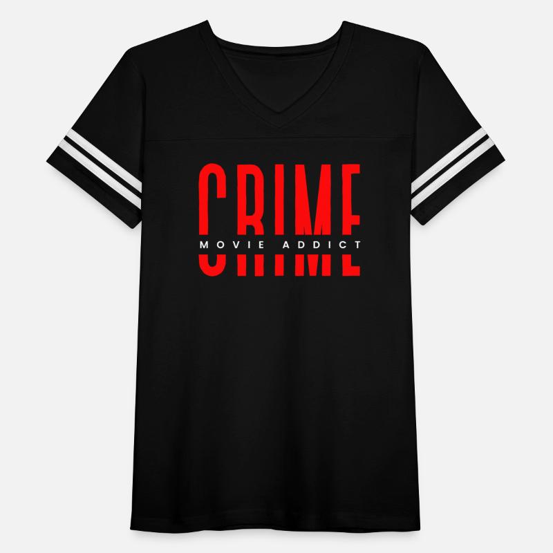 Crime movie addict red and white typography design