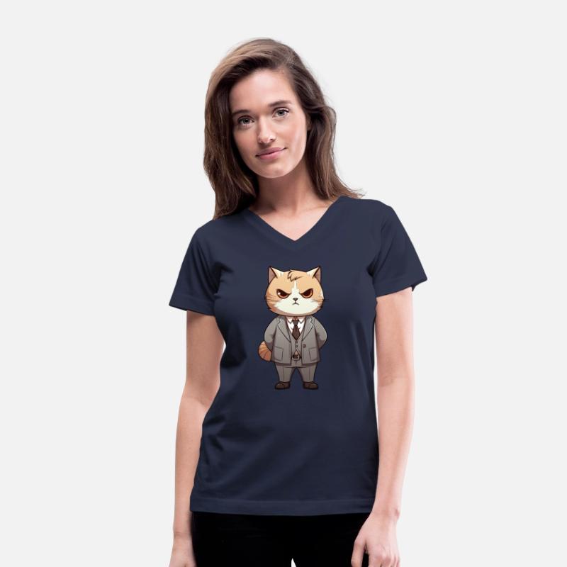 cute cartoon anime cat wearing suit