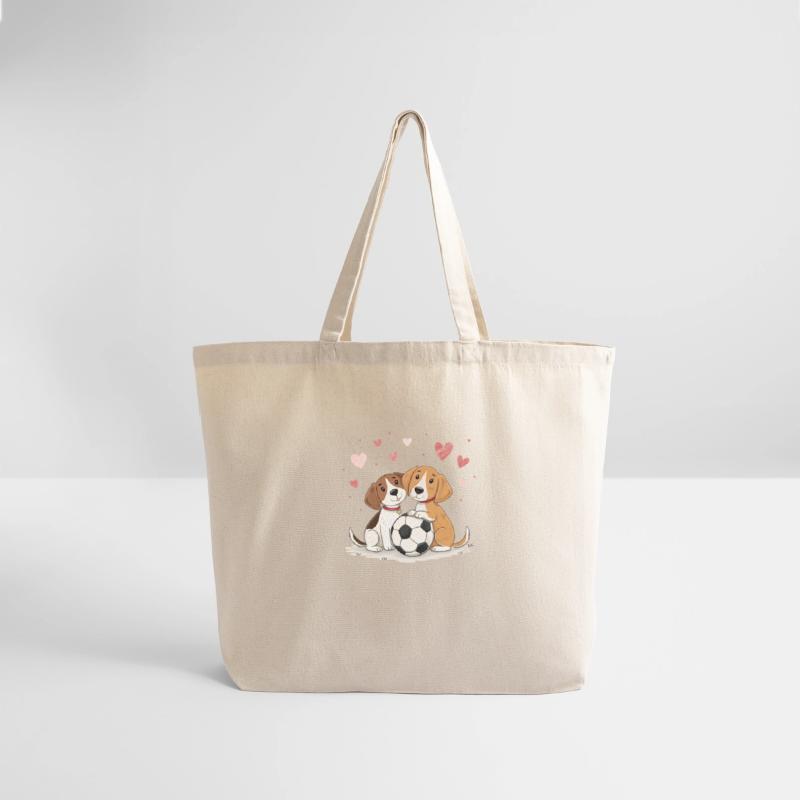 Cute Dogs with Soccer Ball on Valentine's Day