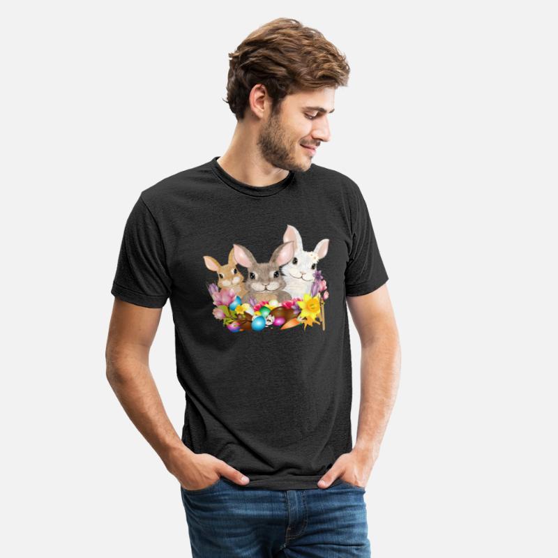 cute Easter bunny family with colorful Easter eggs