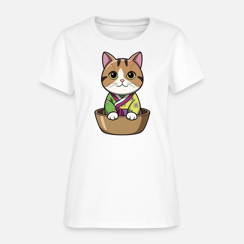 Cute Korean Cat in Bowl - Manga Style