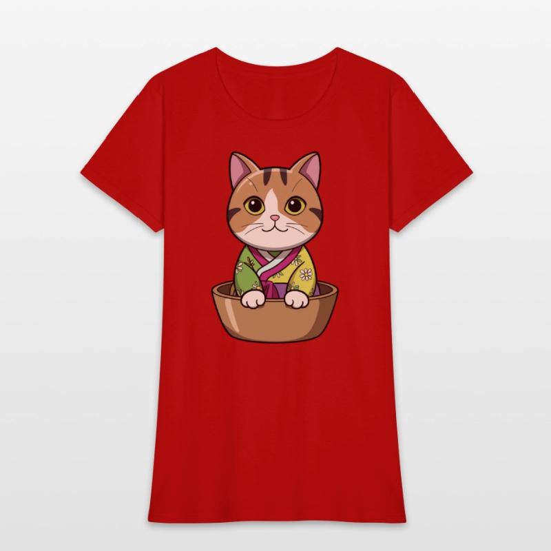 Cute Korean Cat in Bowl - Manga Style