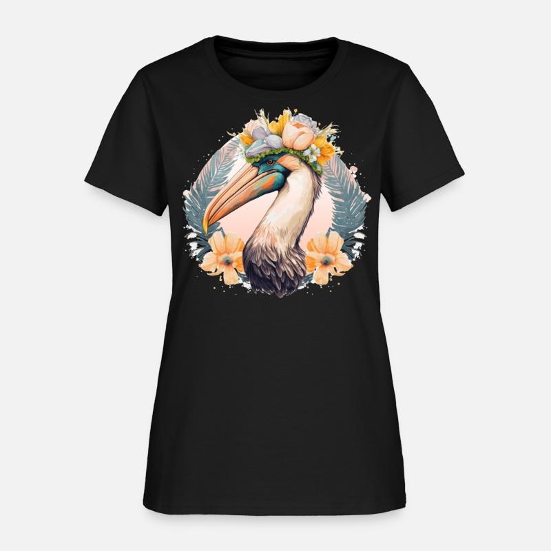 Cute Pelican Bird Flower Crown Floral Seabirds