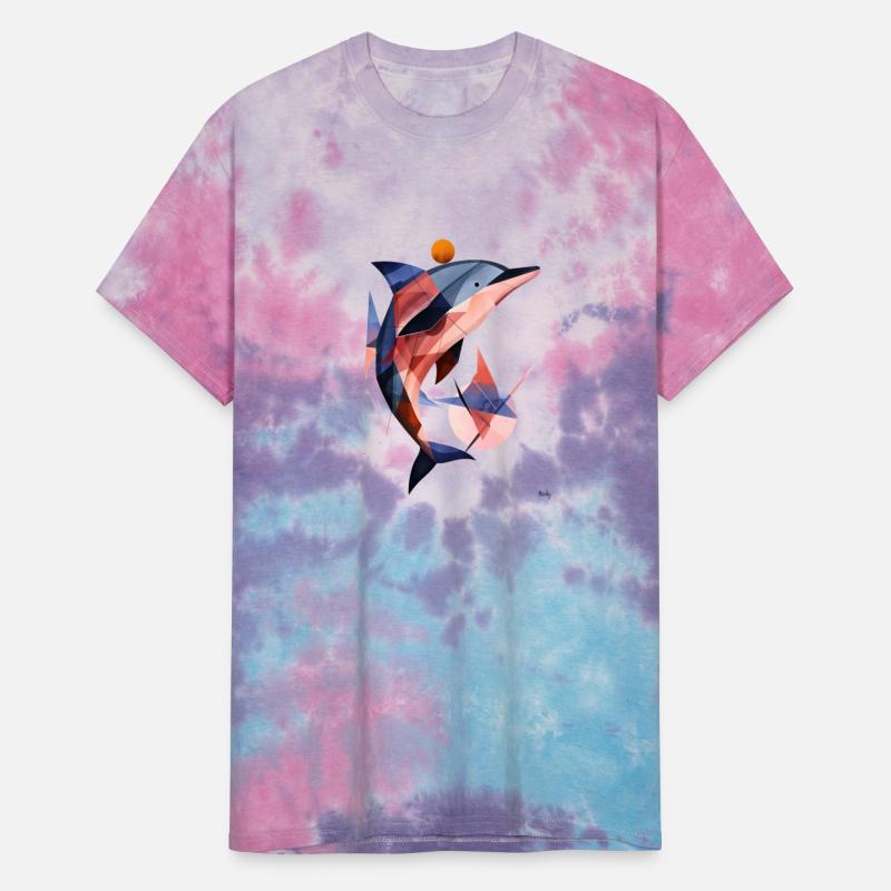 Dolphin Dance in Cubist Depths: A Moisky Art.