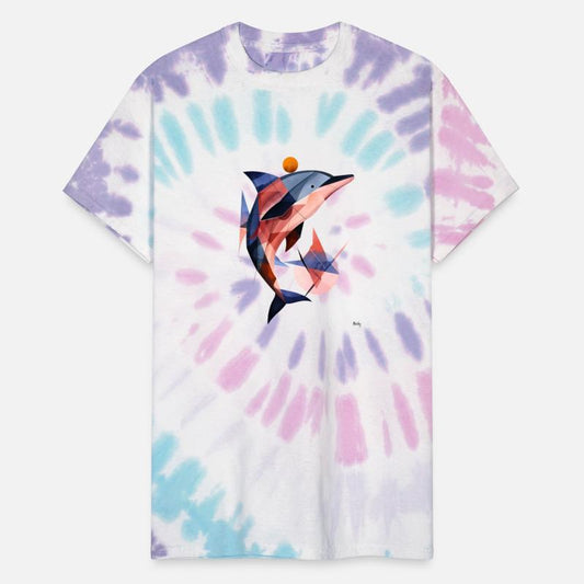 Dolphin Dance in Cubist Depths: A Moisky Art.