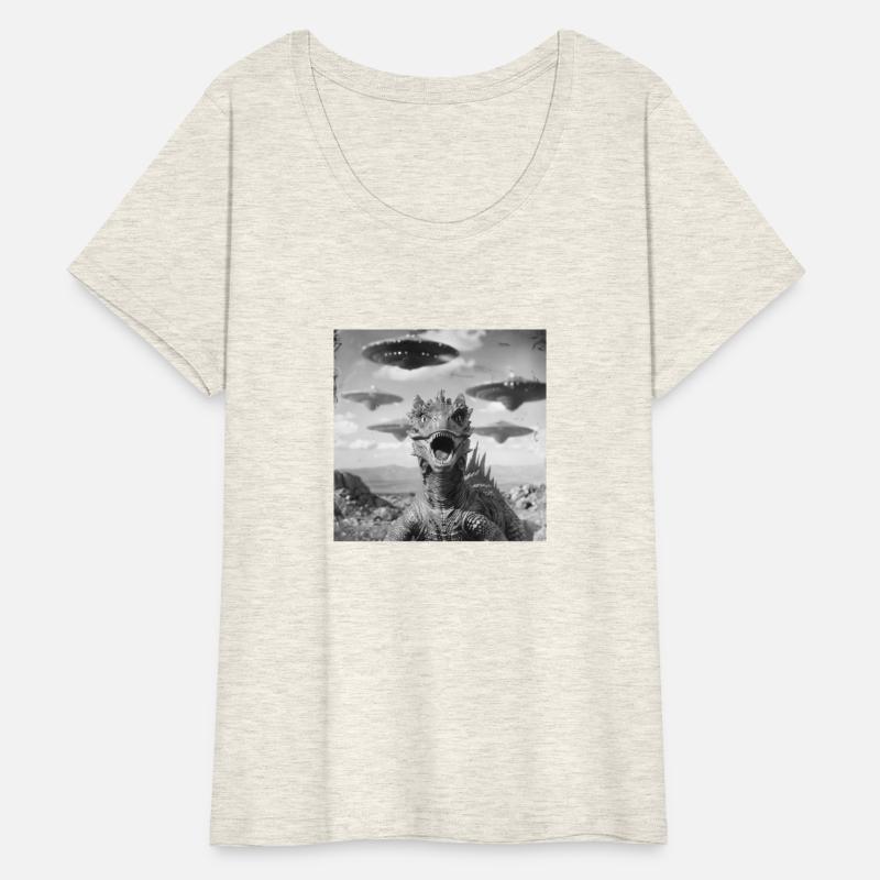 Dragon Selfie with UFO Weird 50s Photo