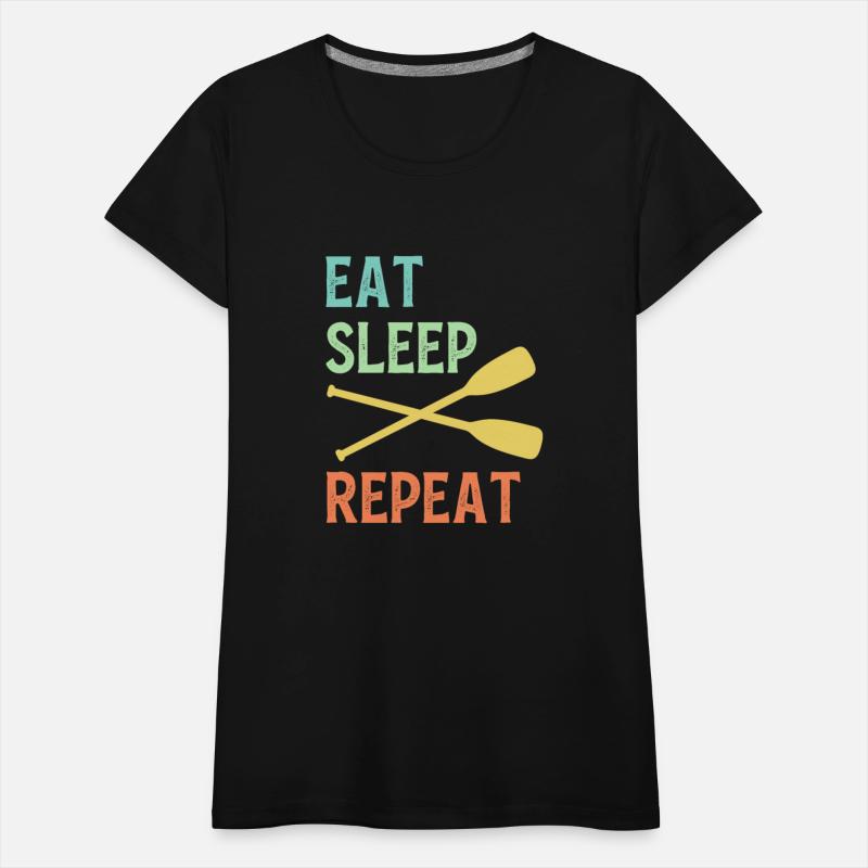 Eat Sleep Paddle Repeat Vintage Canoe Kayak