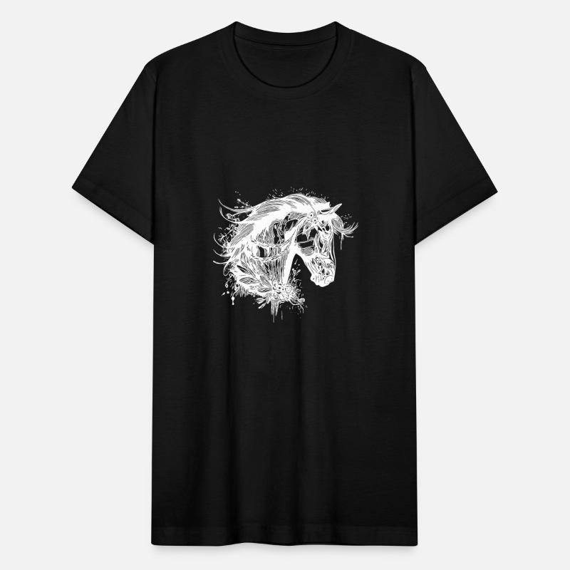 Elegant horse With Mane In Flowers Tattoo