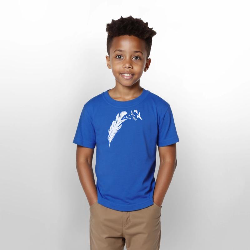 Ethereal Feather with Flying Birds Design